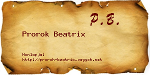 Prorok Beatrix névjegykártya